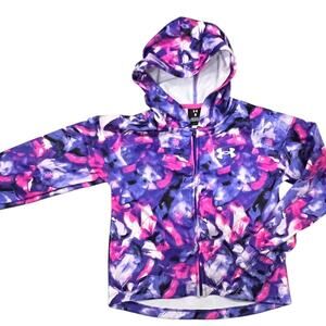 Under Armour‎ Girls' Full Zip Hoodie Jacket Abstract Brush Pink Purple Size 6